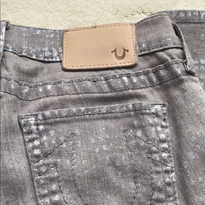 True Religion grey snakelike skinny jeans